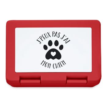 Je peux pas j'ai mon chien - Boîte à goûter - rouge - Devant