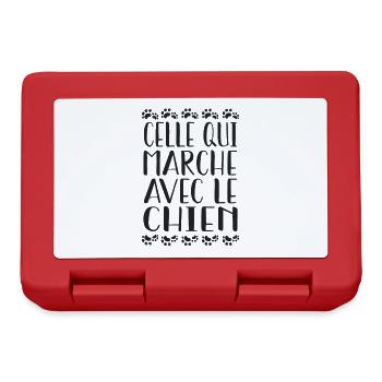 celle qui marche avec le chien - Boîte à goûter - rouge - Devant