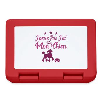 Je peux pas j'ai mon chien - Boîte à goûter - rouge - Devant