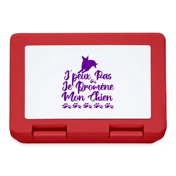 j'peux pas je promène mon chien - Boîte à goûter - rouge - Devant