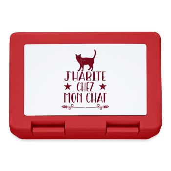 J'habite Chez Mon Chat - Boîte à goûter - rouge - Devant
