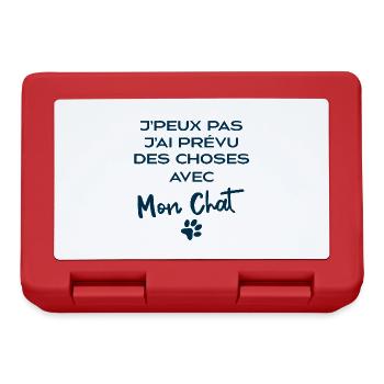 j'peux pas j'ai prévu Des Choses Avec Mon Chat - Boîte à goûter - rouge - Devant