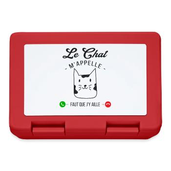 Le Chat M'appelle Faut Que J'y Aille - Boîte à goûter - rouge - Devant