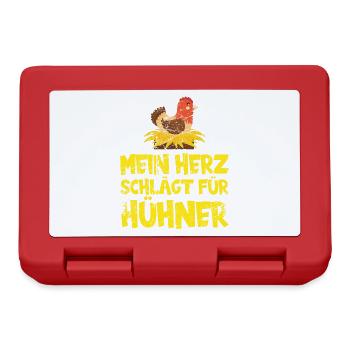 Mein Herz schlägt für Hühner. Huhn - Brotdose - Rot - Vorne
