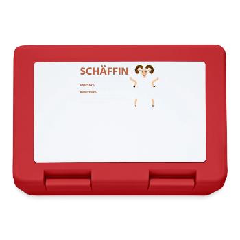 Schäffin Schaf Design mit Wortwitz, Schaf - Brotdose - Rot - Vorne