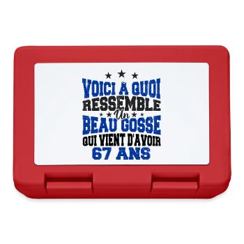 Voici à Quoi Ressemble Un BeauGosse 67 ans, Cadeau - Boîte à goûter - rouge - Devant