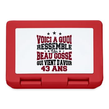 Voici à Quoi Ressemble Un BeauGosse 43 ans, Cadeau - Boîte à goûter - rouge - Devant