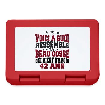 Voici à Quoi Ressemble Un BeauGosse 42 ans, Cadeau - Boîte à goûter - rouge - Devant