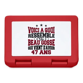 Voici à Quoi Ressemble Un BeauGosse 47 ans, Cadeau - Boîte à goûter - rouge - Devant