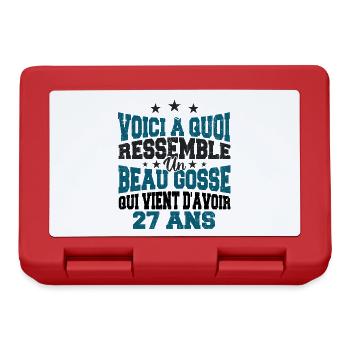Voici à Quoi Ressemble Un BeauGosse 27 ans, Cadeau - Boîte à goûter - rouge - Devant