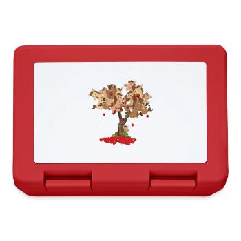 Pferdeäpfel mit Ponys am Baum, Pferde - Brotdose - Rot - Vorne