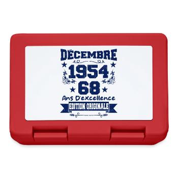 68 ans Vintage, Cadeau Anniversaire Décembre 1954 - Boîte à goûter - rouge - Devant