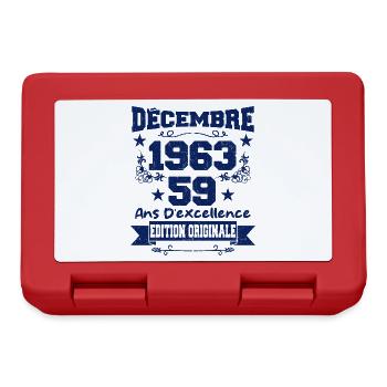 59 ans Vintage, Cadeau Anniversaire Décembre 1963 - Boîte à goûter - rouge - Devant