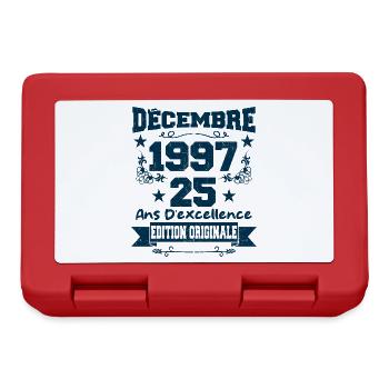 25 ans Vintage, Cadeau Anniversaire Décembre 1997 - Boîte à goûter - rouge - Devant