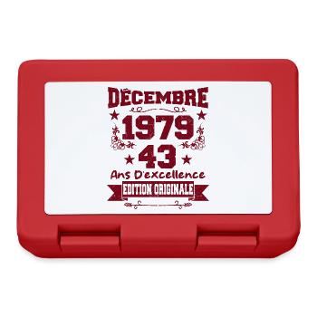43 ans Vintage, Cadeau Anniversaire Décembre 1979 - Boîte à goûter - rouge - Devant