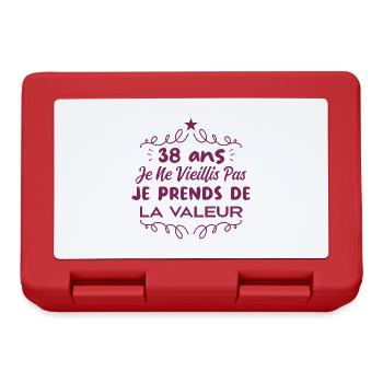 38 ans Je Ne Vieillis Pas Je Prends De La Valeur - Boîte à goûter - rouge - Devant