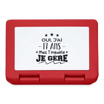 Oui, j'ai 17 ans mais t'inquiète, je gère - Boîte à goûter - rouge - Devant