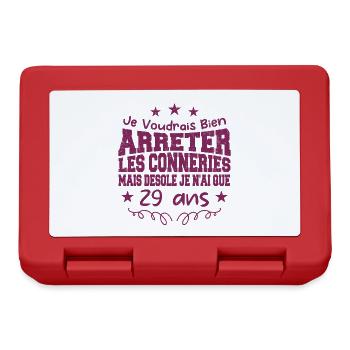 conneries 29 ans / cadeau anniversaire 29 ans - Boîte à goûter - rouge - Devant