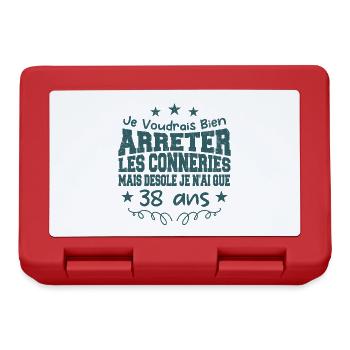 conneries 38 ans / cadeau anniversaire 38 ans - Boîte à goûter - rouge - Devant