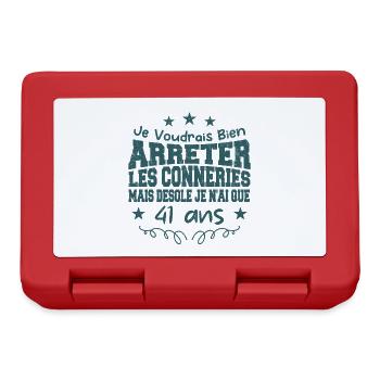 conneries 41 ans / cadeau anniversaire 41 ans - Boîte à goûter - rouge - Devant