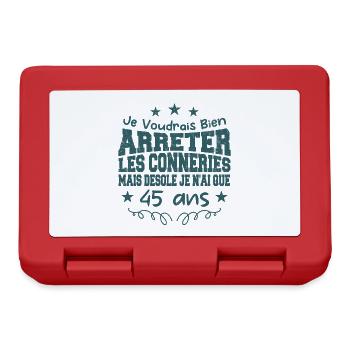 conneries 45 ans / cadeau anniversaire 45 ans - Boîte à goûter - rouge - Devant