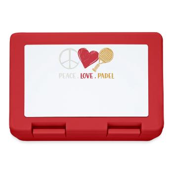 Peace Love Padel Racket Design For Padel Tennis - Lunchbox - red - Front