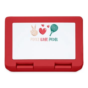 Peace Love Padel Racket Design For Padel Tennis - Lunchbox - red - Front