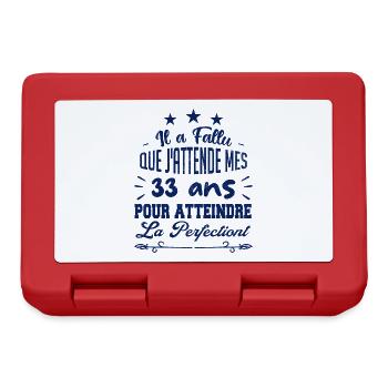 33 ans / perfection - Boîte à goûter - rouge - Devant