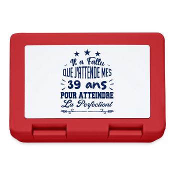 39 ans / perfection - Boîte à goûter - rouge - Devant