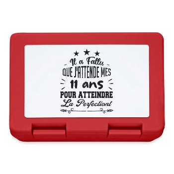 11 ans / perfection - Boîte à goûter - rouge - Devant