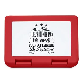 14 ans / perfection - Boîte à goûter - rouge - Devant