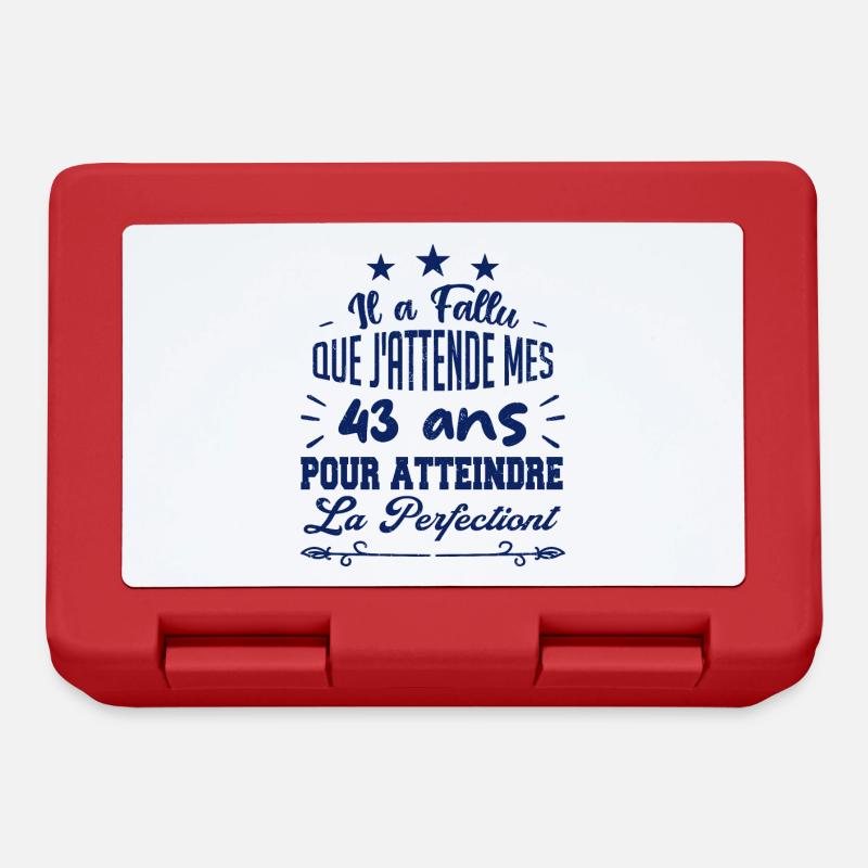 43 ans / perfection - Boîte à goûter - rouge