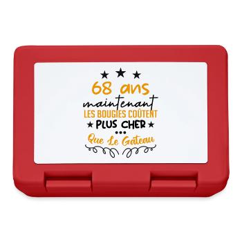 humour anniversaire 68 ans - Boîte à goûter - rouge - Devant