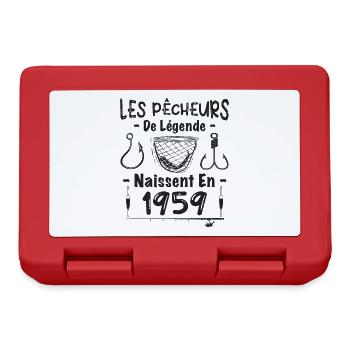 Pêcheur / Anniversaire né en 1959 / Cadeau Pêche - Boîte à goûter - rouge - Devant