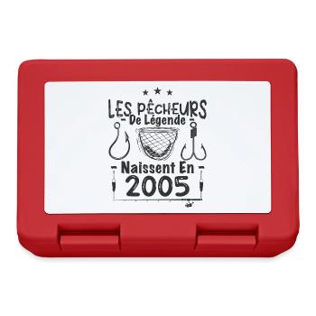 Pêcheur / Anniversaire né en 2005 / Cadeau Pêche - Boîte à goûter - rouge - Devant