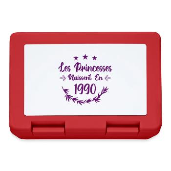 Les princesses naissent en 1990 - Boîte à goûter - rouge - Devant
