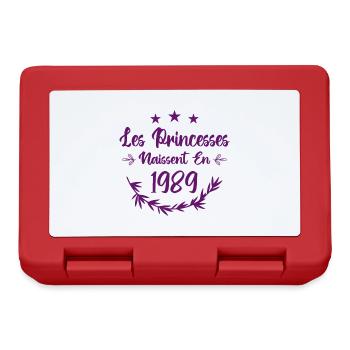 Les princesses naissent en 1989 - Boîte à goûter - rouge - Devant