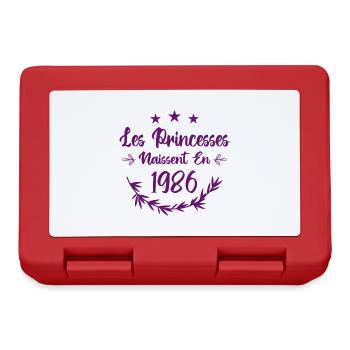 Les princesses naissent en 1986 - Boîte à goûter - rouge - Devant