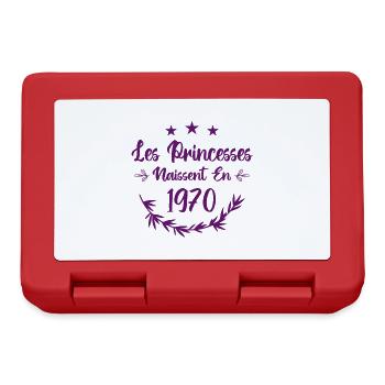 Les princesses naissent en 1970 - Boîte à goûter - rouge - Devant