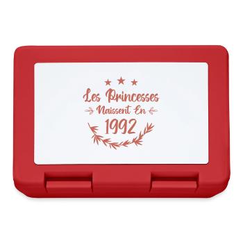Les princesses naissent en 1992 - Boîte à goûter - rouge - Devant