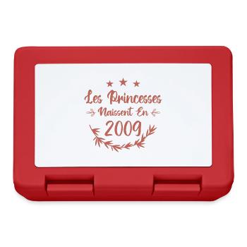Les princesses naissent en 2009 - Boîte à goûter - rouge - Devant