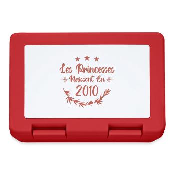 Les princesses naissent en 2010 - Boîte à goûter - rouge - Devant