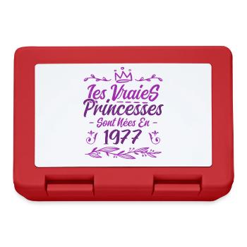 Les Vraies Princesses Sont Nées En 1977 - Boîte à goûter - rouge - Devant