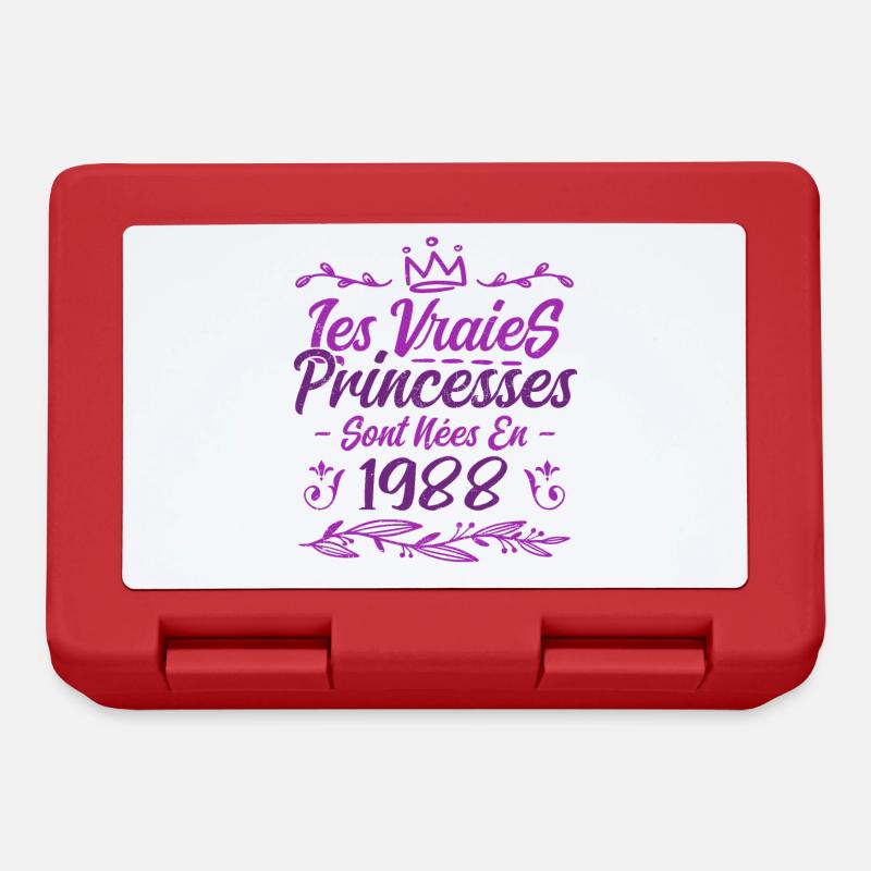 Les Vraies Princesses Sont Nées En 1988 - Boîte à goûter - rouge