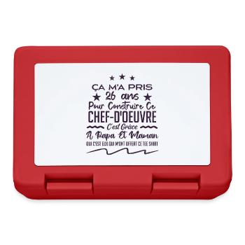 Cadeau anniversaire 26 ans humour merci papa maman - Boîte à goûter - rouge - Devant