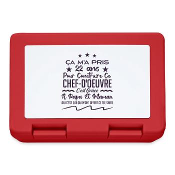 Cadeau anniversaire 22 ans humour merci papa maman - Boîte à goûter - rouge - Devant