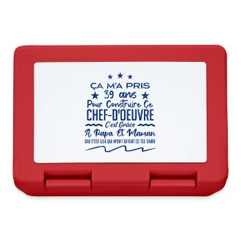 Cadeau anniversaire 39 ans humour merci papa maman - Boîte à goûter - rouge - Devant
