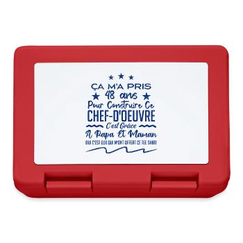 Cadeau anniversaire 48 ans humour merci papa maman - Boîte à goûter - rouge - Devant