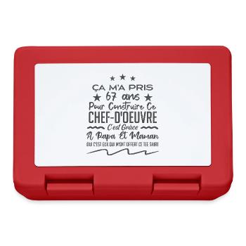 Cadeau anniversaire 67 ans humour merci papa maman - Boîte à goûter - rouge - Devant