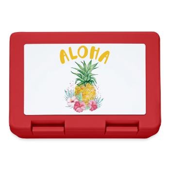 Aloha pineapple flower design For beach lovers - Lunchbox - red - Front